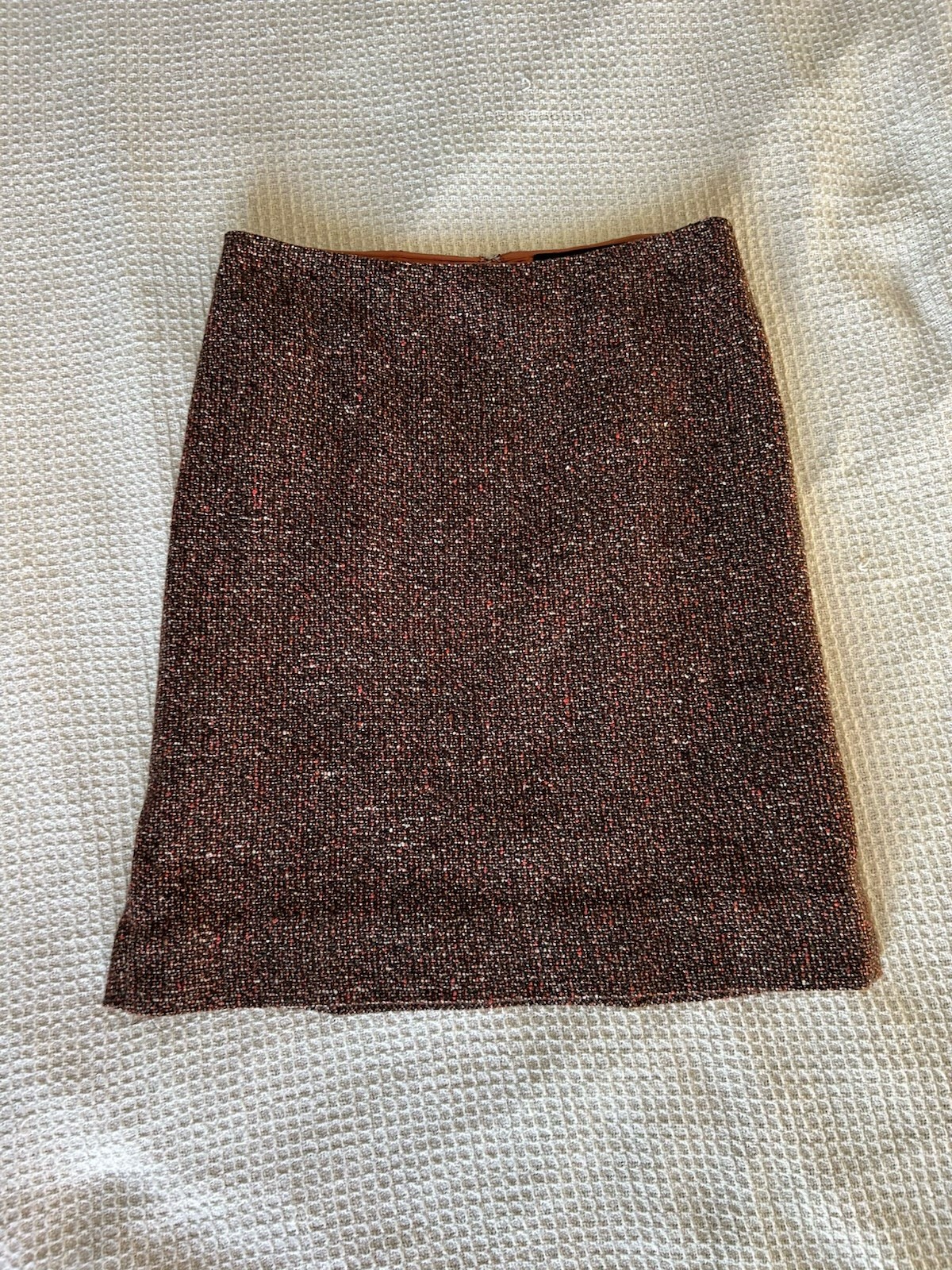 Ellen Tracy Women Multi Colored Pencil Tweed Skirt Size 2 Wool Silk Angora