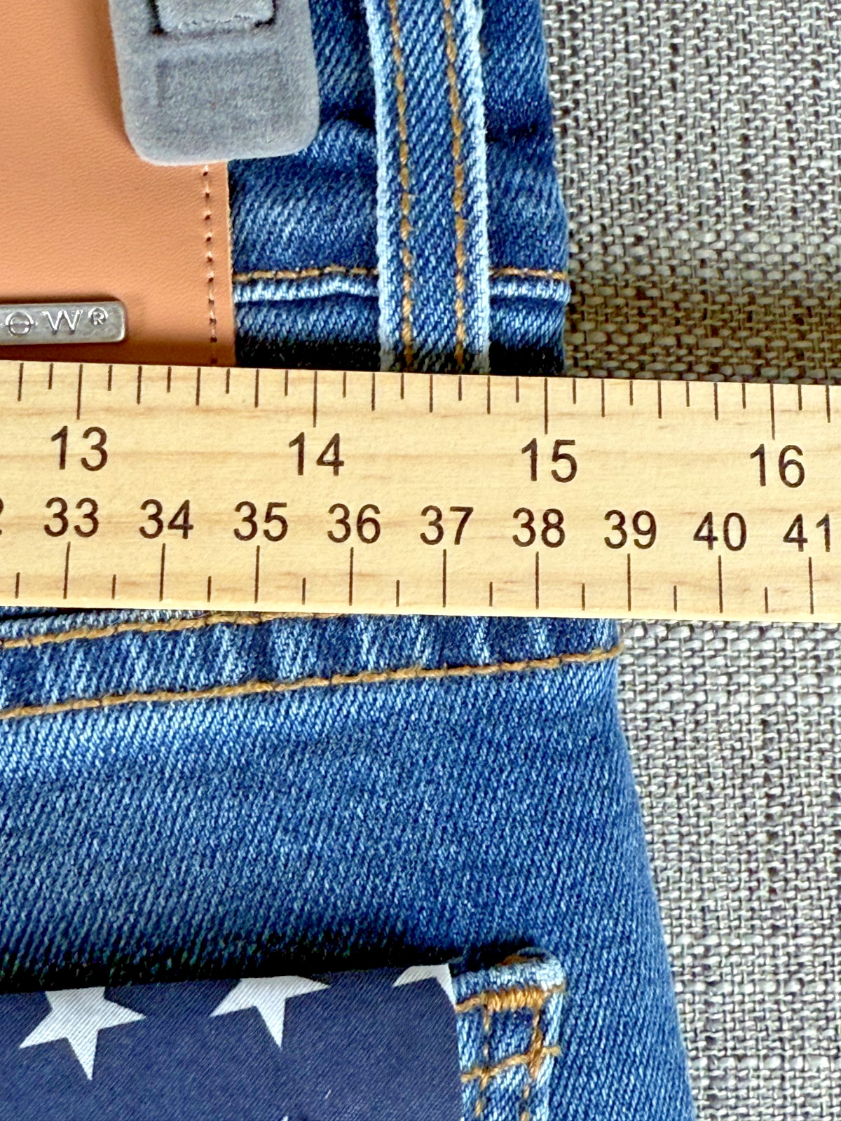 Size 30 x 33 – First Row Denim Paint Splatter Slim Flare Jeans Distressed Hems