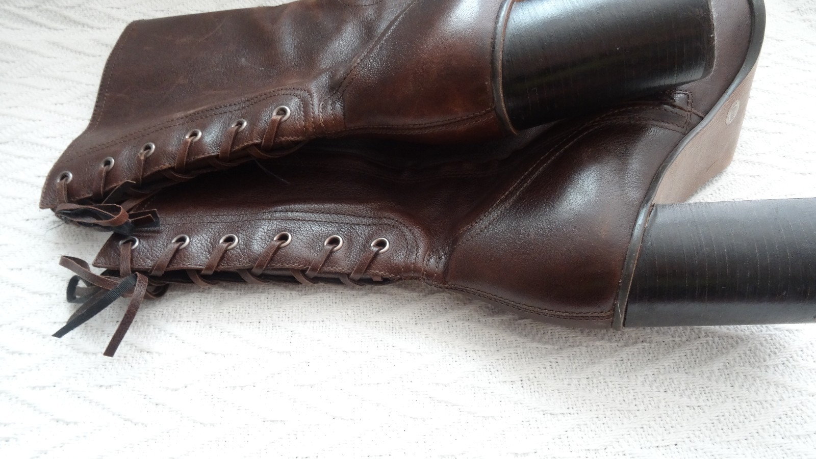 NINE WEST Women’s Rand Size 10 1/2 Medium 10.5 M Mid Calf Boots Brown Leather