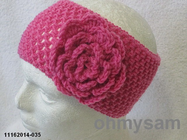 CLOSEOUT 12 NEW SOLID COLOR CROCHET STRETCH HEADBAND 3 3/4 “WIDE/ CROCHET FLOWER