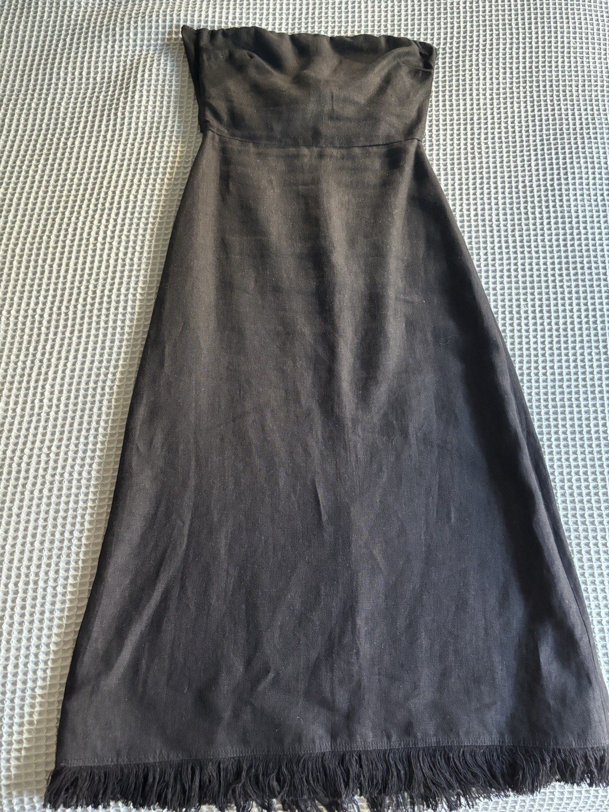 Theory Phyly Linen Strapless Dress 2 in Black