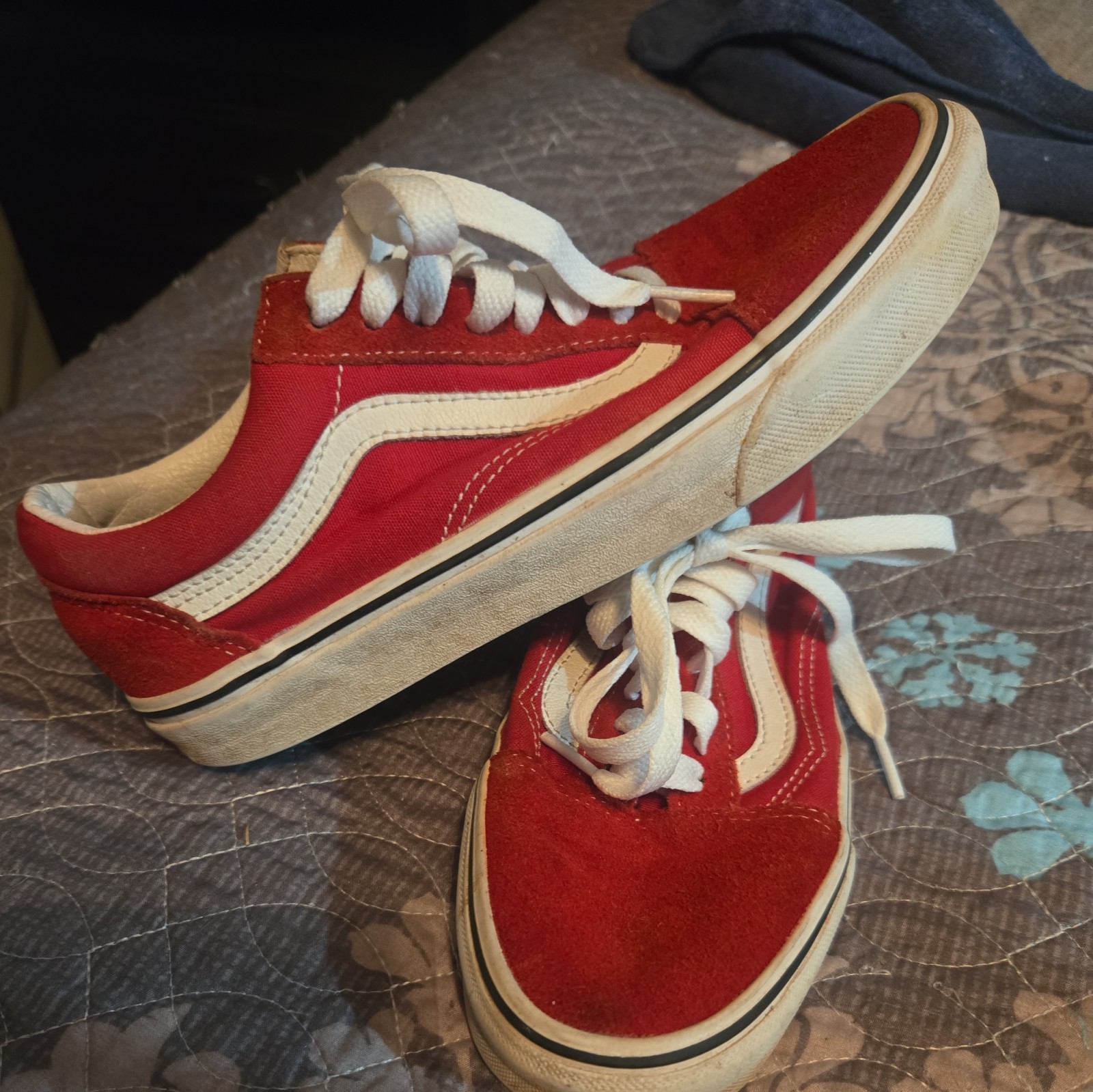 VANS Old Skool Red Retro Lace Up Sneakers Men 6.5 Women 8