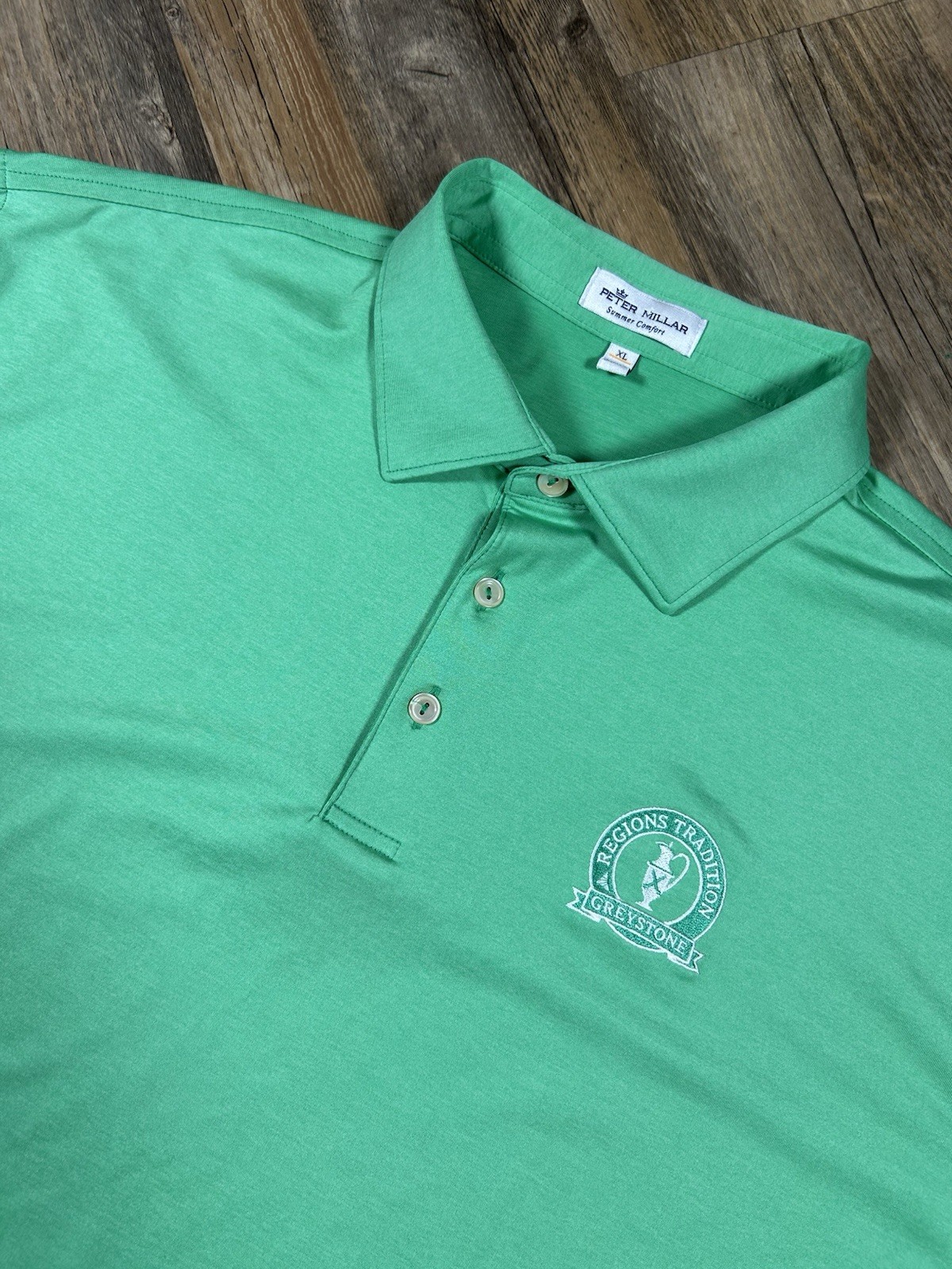 Peter Millar Polo Shirt Men’s XL Green Summer Comfort Regions Greystone Golf