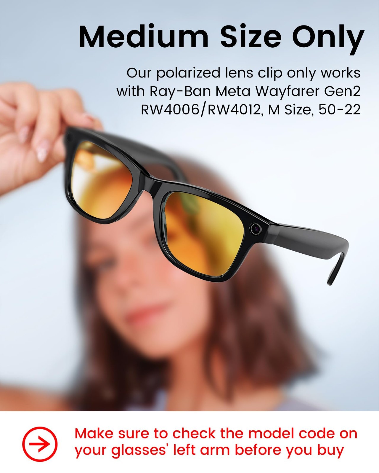 4PCS Polarized Snap-On Clips for Wayfarer Gen 2 – Shiny Black Frame, Multi-Color