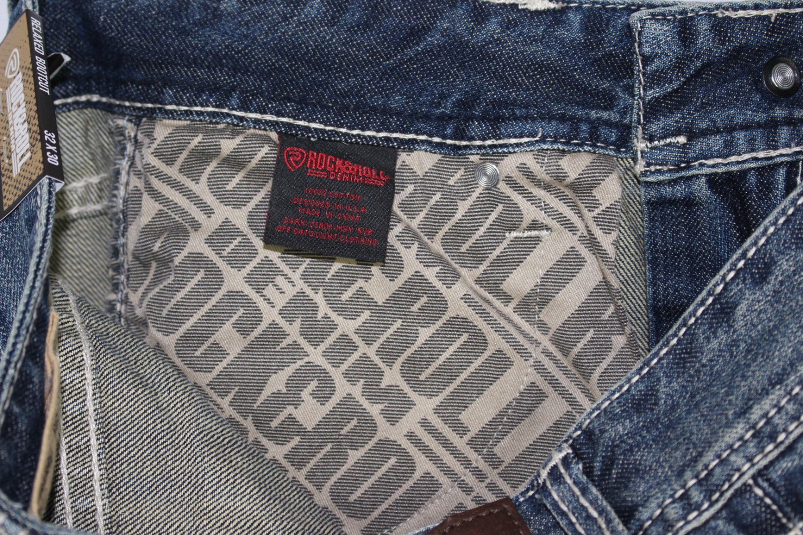 Rock & Roll Denim Men’s Double Barrel Relaxed Boot Cut Jeans Medium Vintage