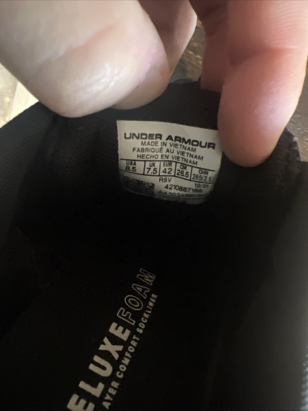 Under Armour Charged Assert 9 Black – Size 8.5