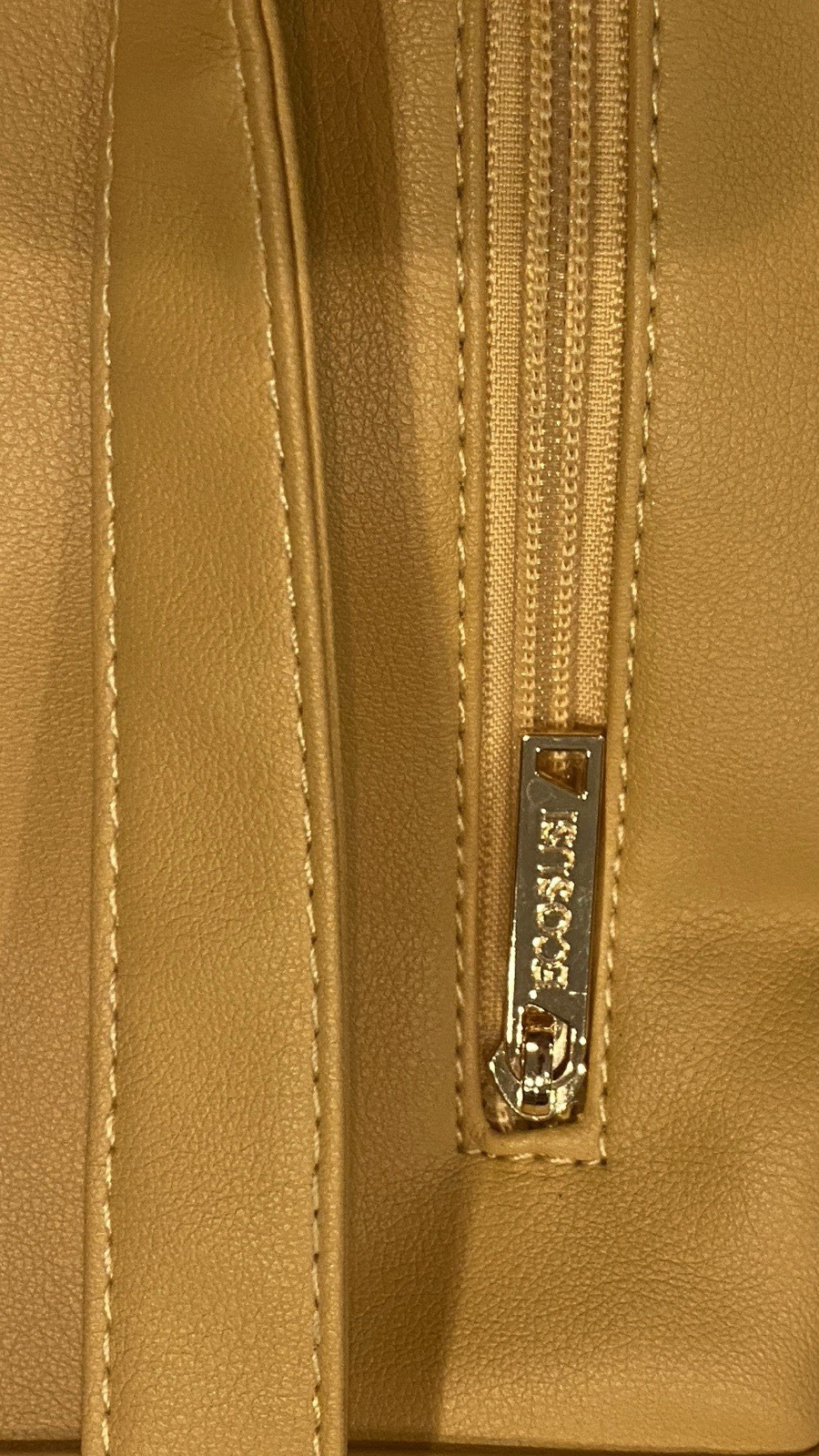 New! ECOSUSI Yellow Gold Backpack Purse & Matching Wristlet Wallet PU Leather