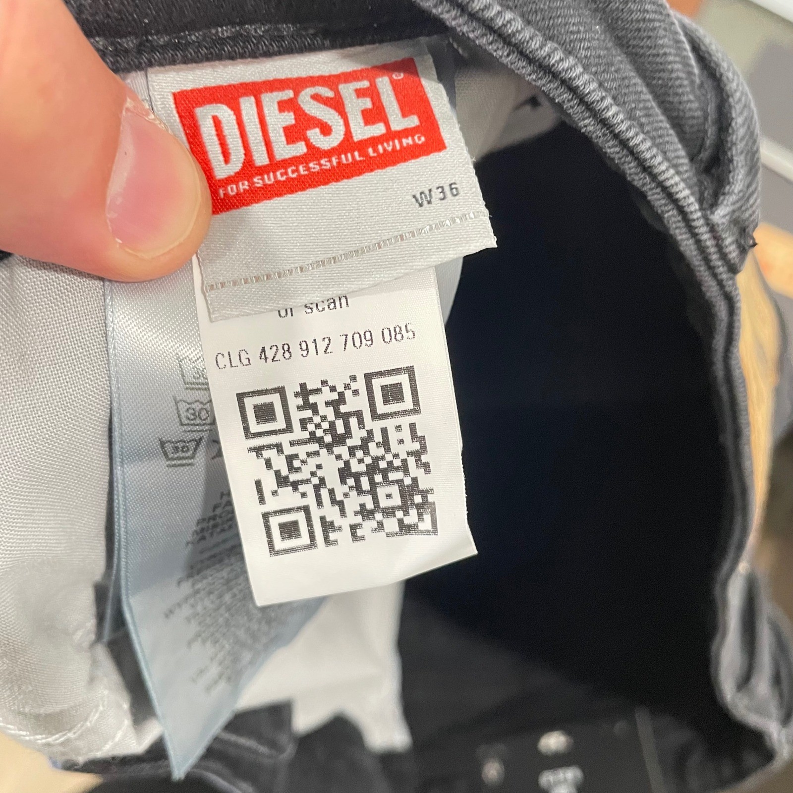 Diesel Zatiny 2007 Slim Bootcut Jeans Mens 36×30 (38×29) Washed Black RE064 NWT