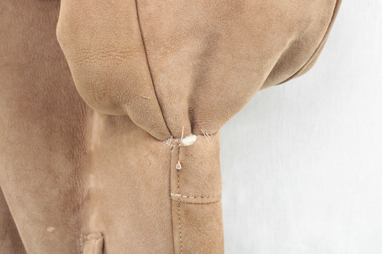 VTG Sheepskin Shearling Suede Coat Jack Henry Yellowstone Cabincore Men L 42 Tan