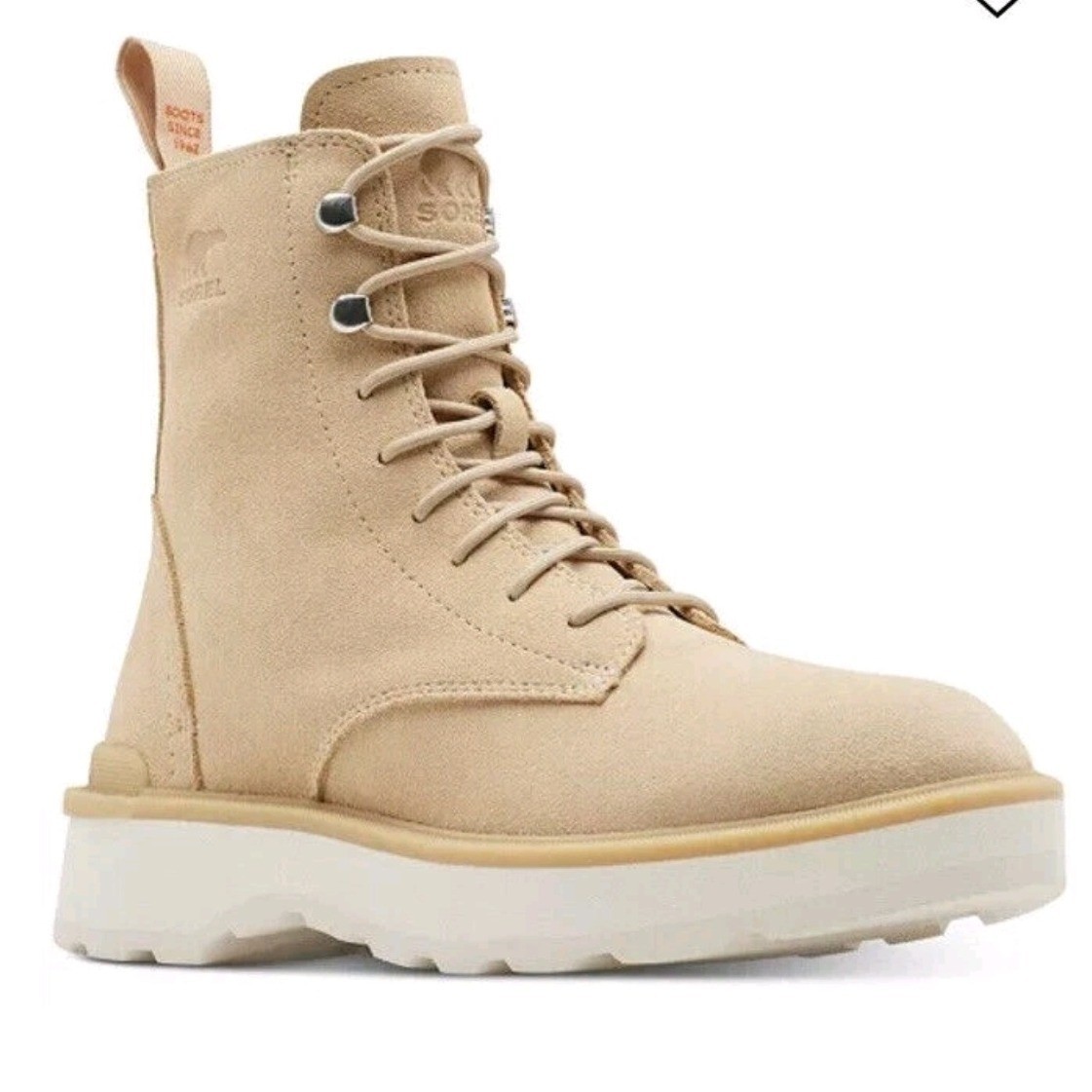 SOREL Hi-Line Lace-up Mid-Shaft Lug-Sole Booties – US Size 7.5 Ceramic – #884
