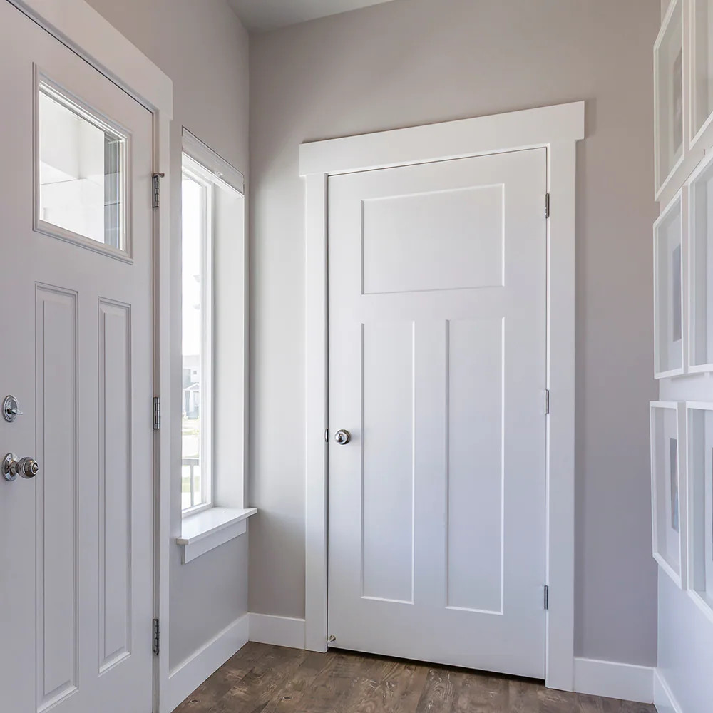 CODEL Doors Shaker Interior Doors 26-in x 80-in White 3-panel Smooth Solid|27439