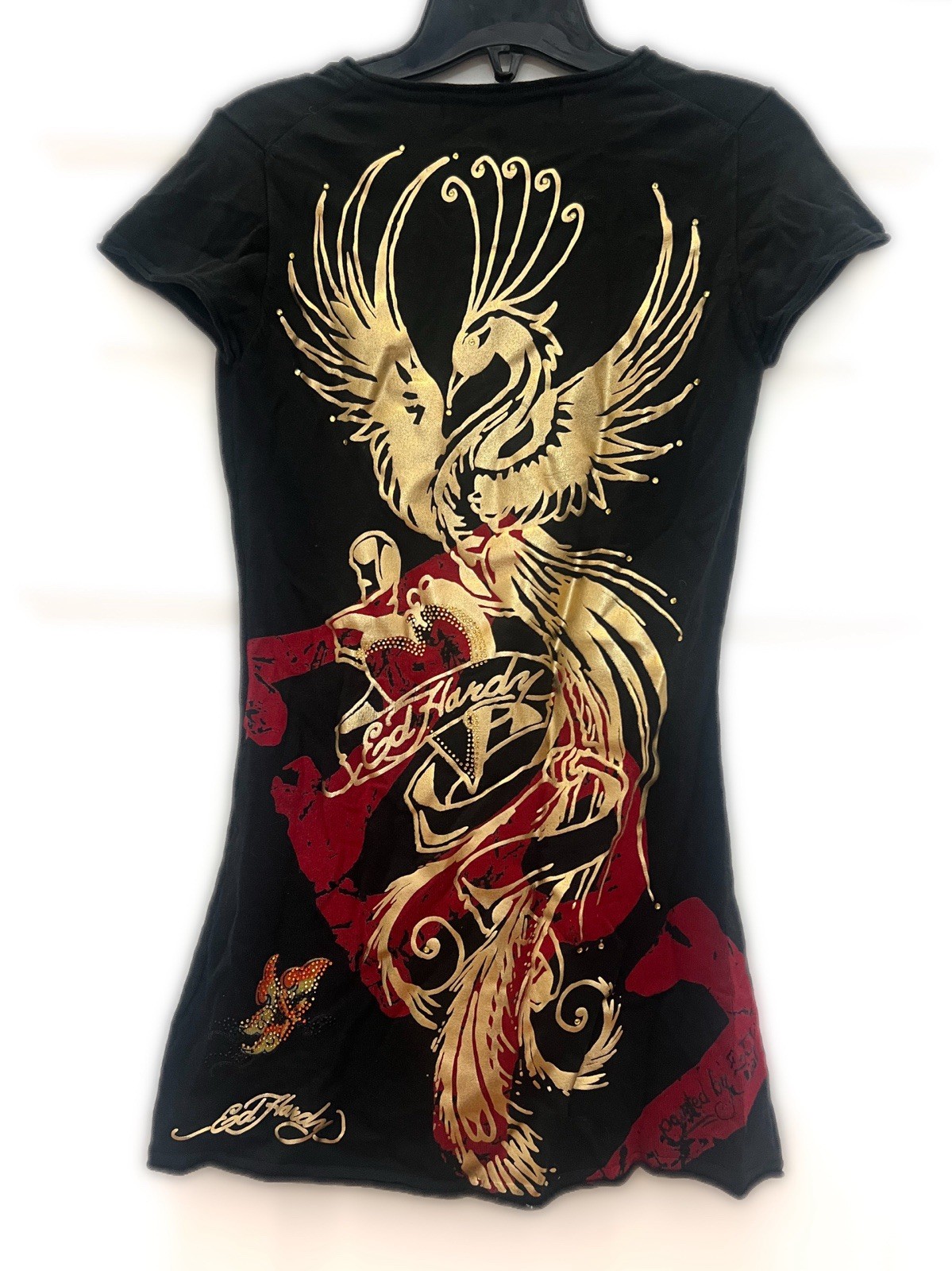 Ed Hardy Tattoo Top With Phoenix Design. Size Medium.