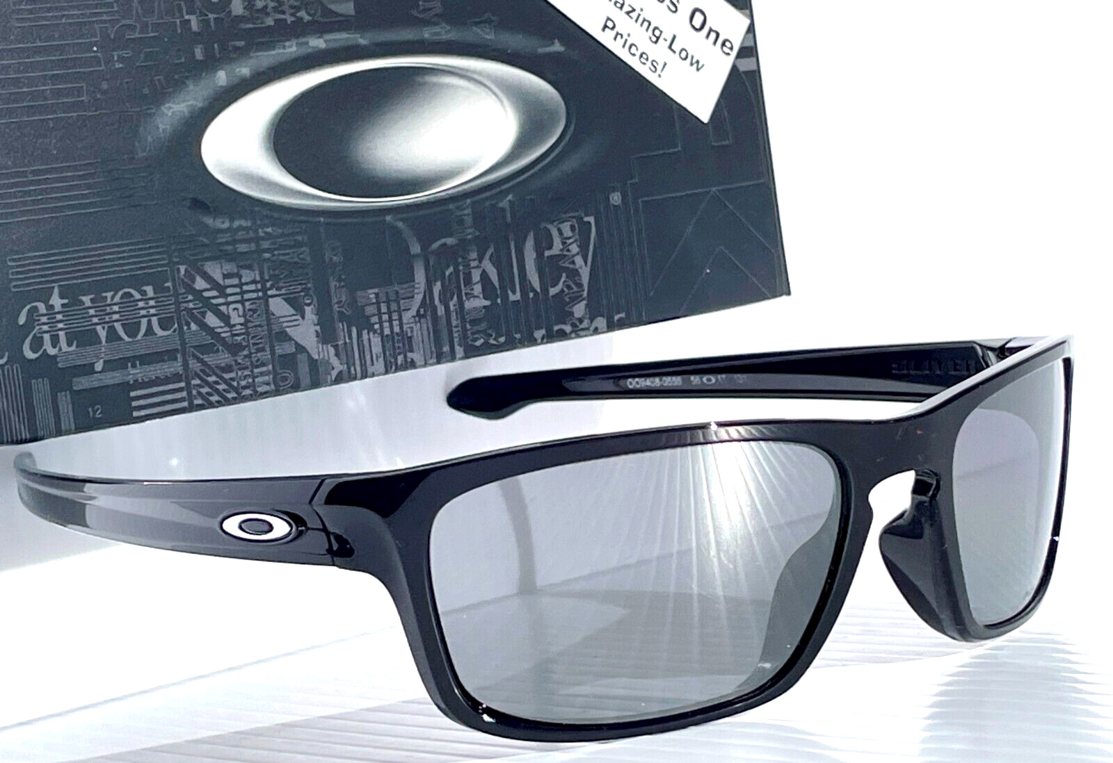 NEW Oakley SLIVER STEALTH Polished Black w POLARIZED Black Lens Sunglass 9408-05