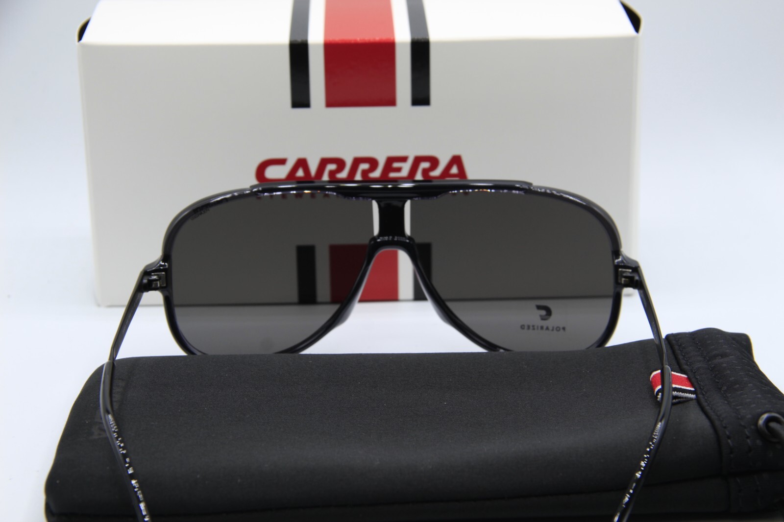 NEW CARRERA 1059/S 08AM9 POLARIZED BLACK AUTHENTIC SUNGLASSES W/CASE 64-11