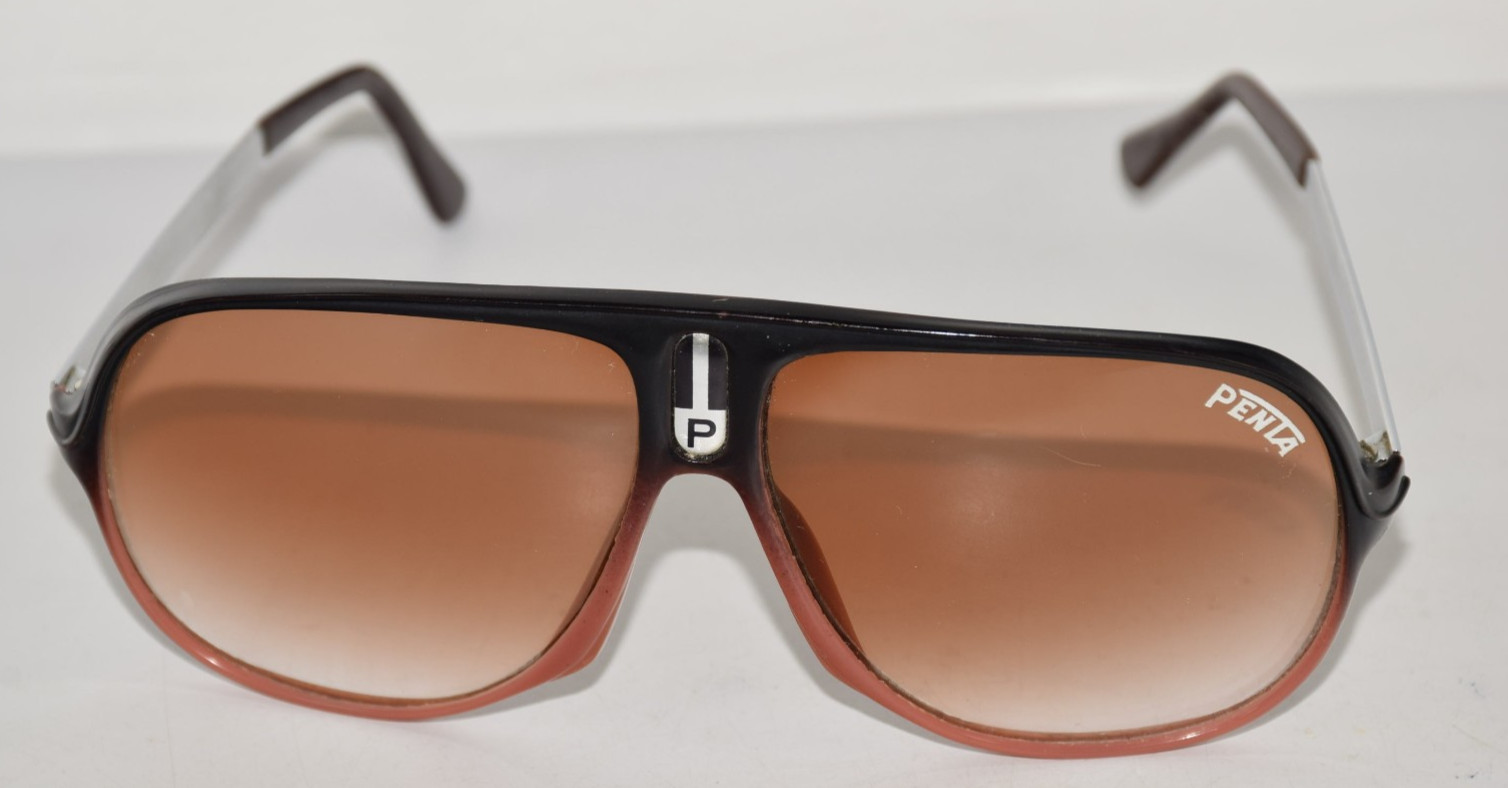 Vtg Carrera Penta Design 1980 Brown Gradient Lenses Sunglasses Made in Taiwan