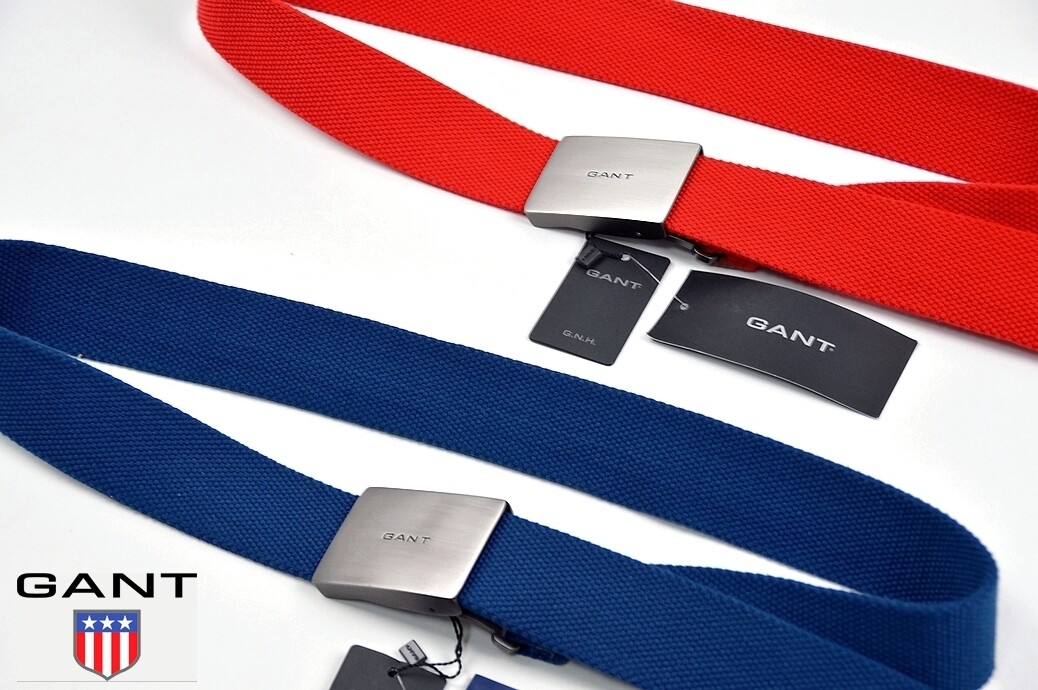 GANT Solid Canvas Belt Men’s Women’s Fabric Belt Pants S/M (3.44ft x 1.48in) Red