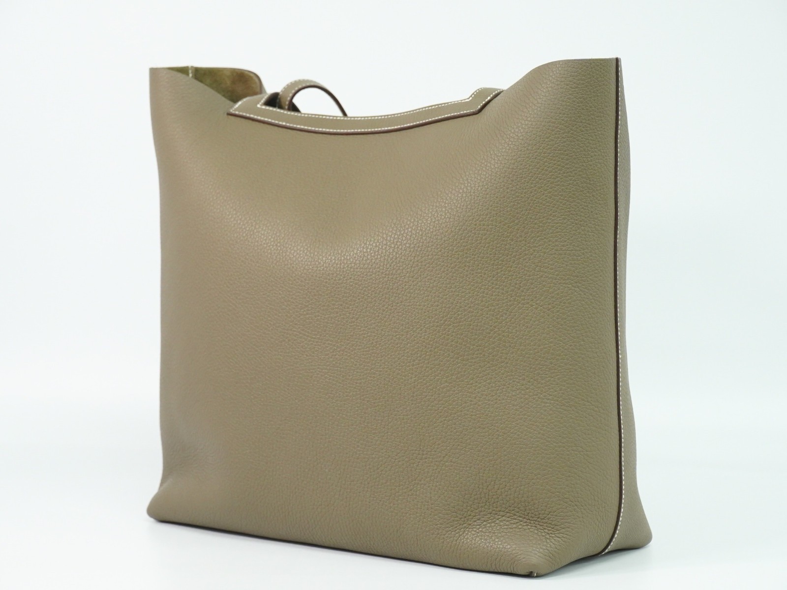 HERMES Cabasellier 46 Leather Shoulder Bag Tote Bag Etoupe