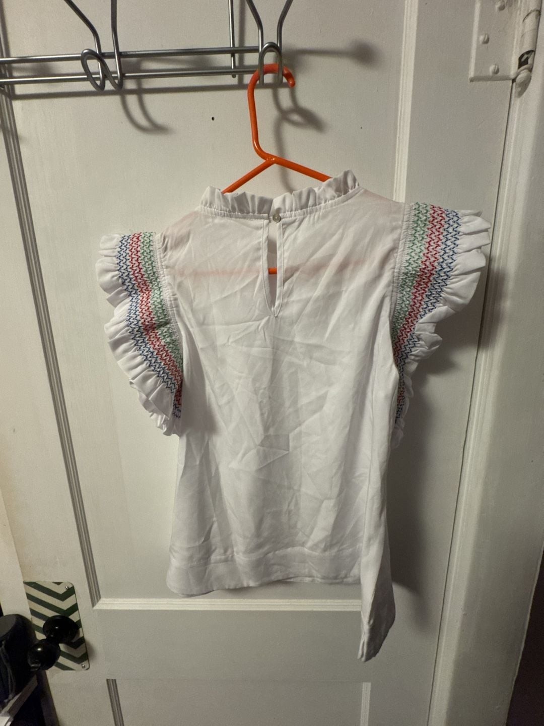 Jodifl White Smocked Ruffle Sleeve Top