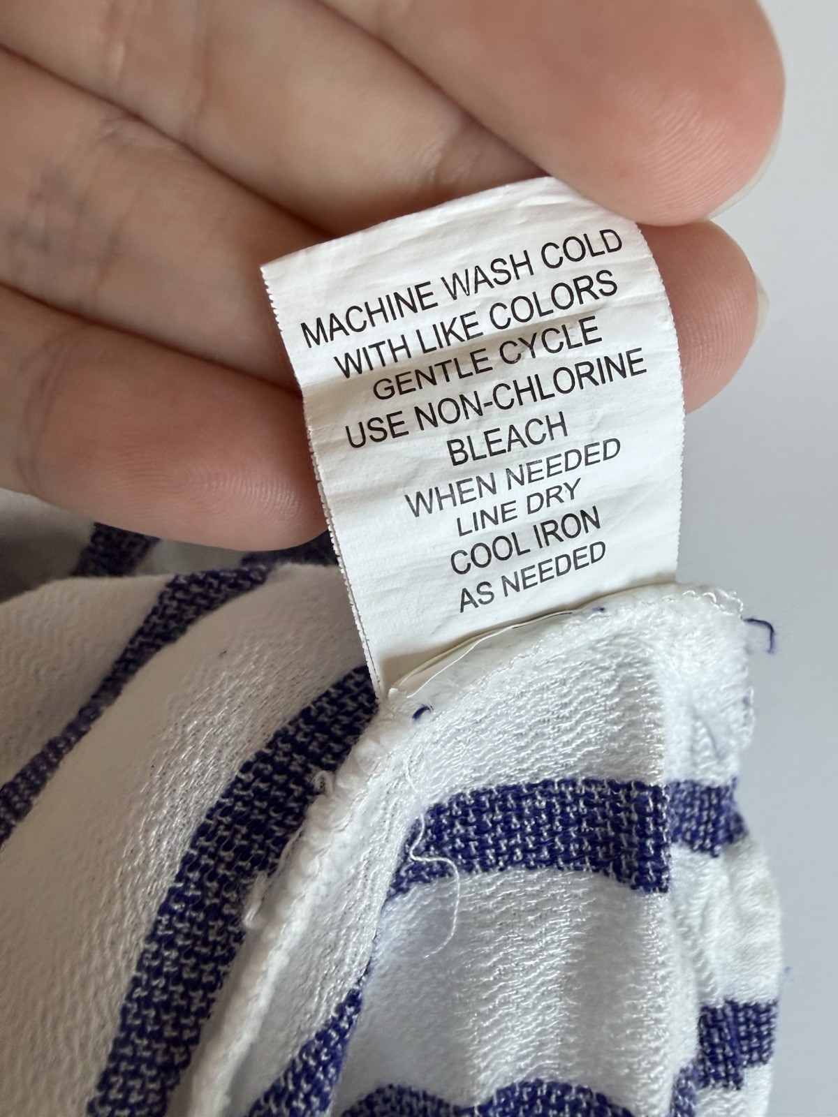 Club Z Collection Striped Tunic Blouse XL Blue White Coastal Beach Linen Look