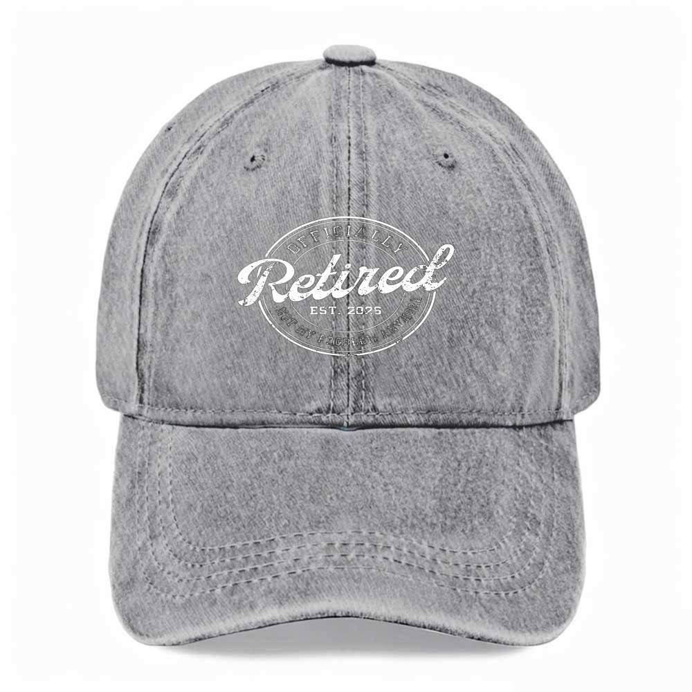 Unisex OFFICIALLY Retired EST. 2026 Funny Dad Hat Vintage Washed Baseball Cap