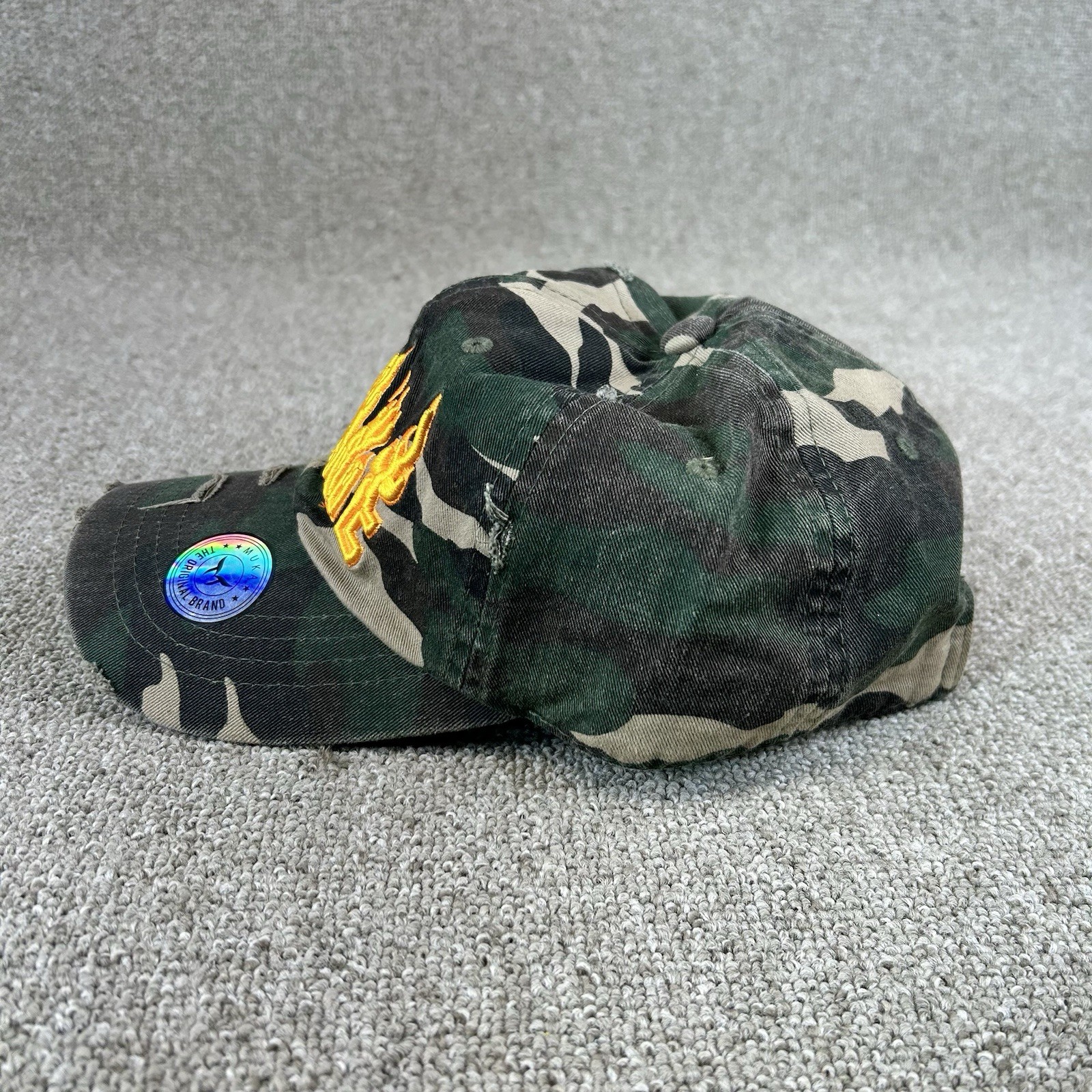 Muka “Savage” Dad Cap Hat Camo Distressed Adjustable New Without Tags