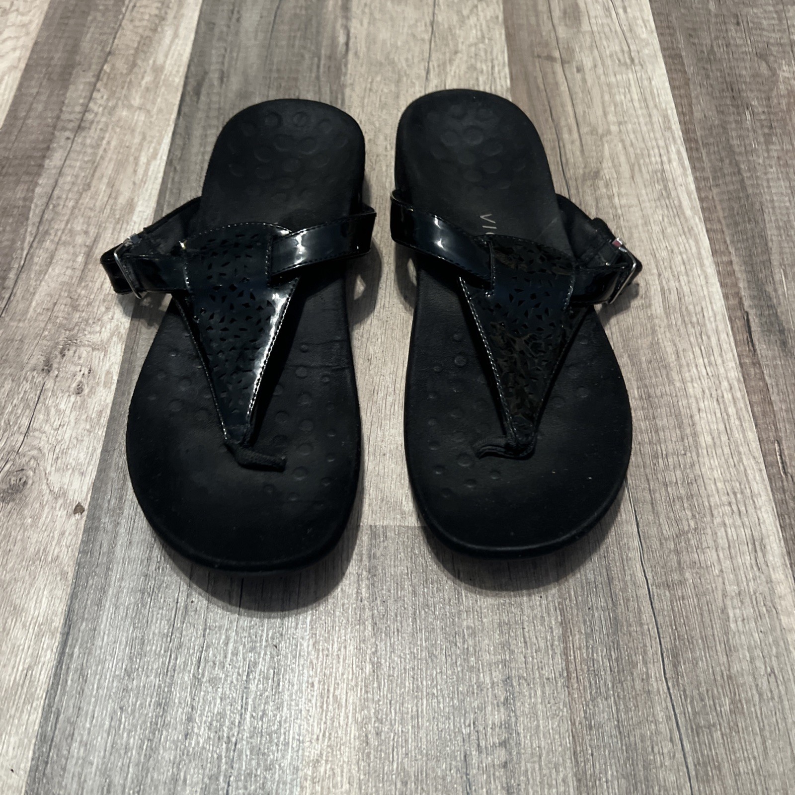 Vionic Tropez Women’s US 8 EU 39 Black T-Strap Thongs Sandals