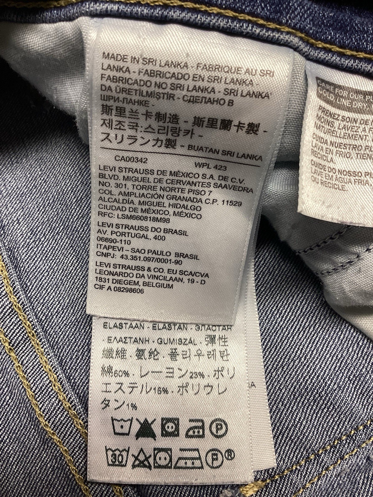 Levis Classic Straight Leg Jeans Medium Wash Stretch Womens 14 32×30