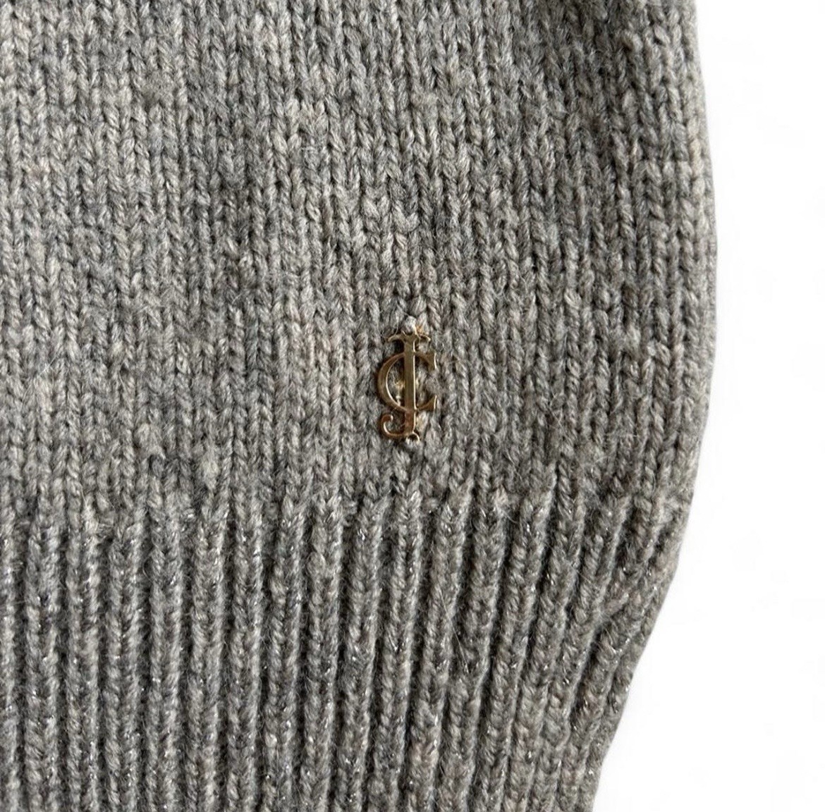 Juicy Couture Wool Blend Sweater McyBling Rhinestone Shimmer Pullover Gray S