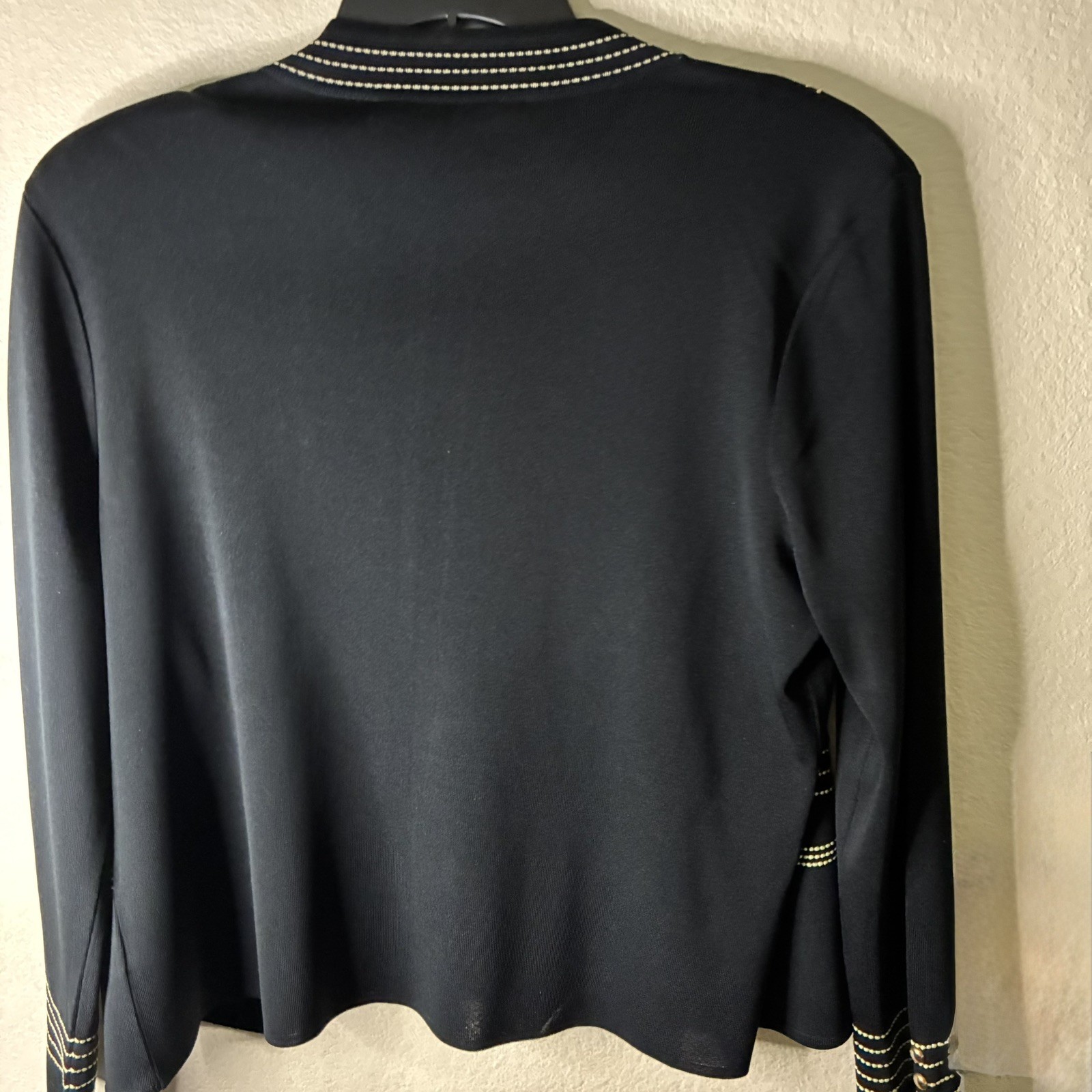 Ming Wang Black Knit Cardigan Blazer Women’s Size L Career