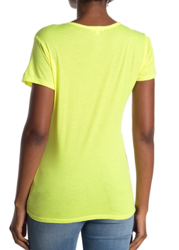 SUNDRY Deep U Neck Tee Lemon NWT $74