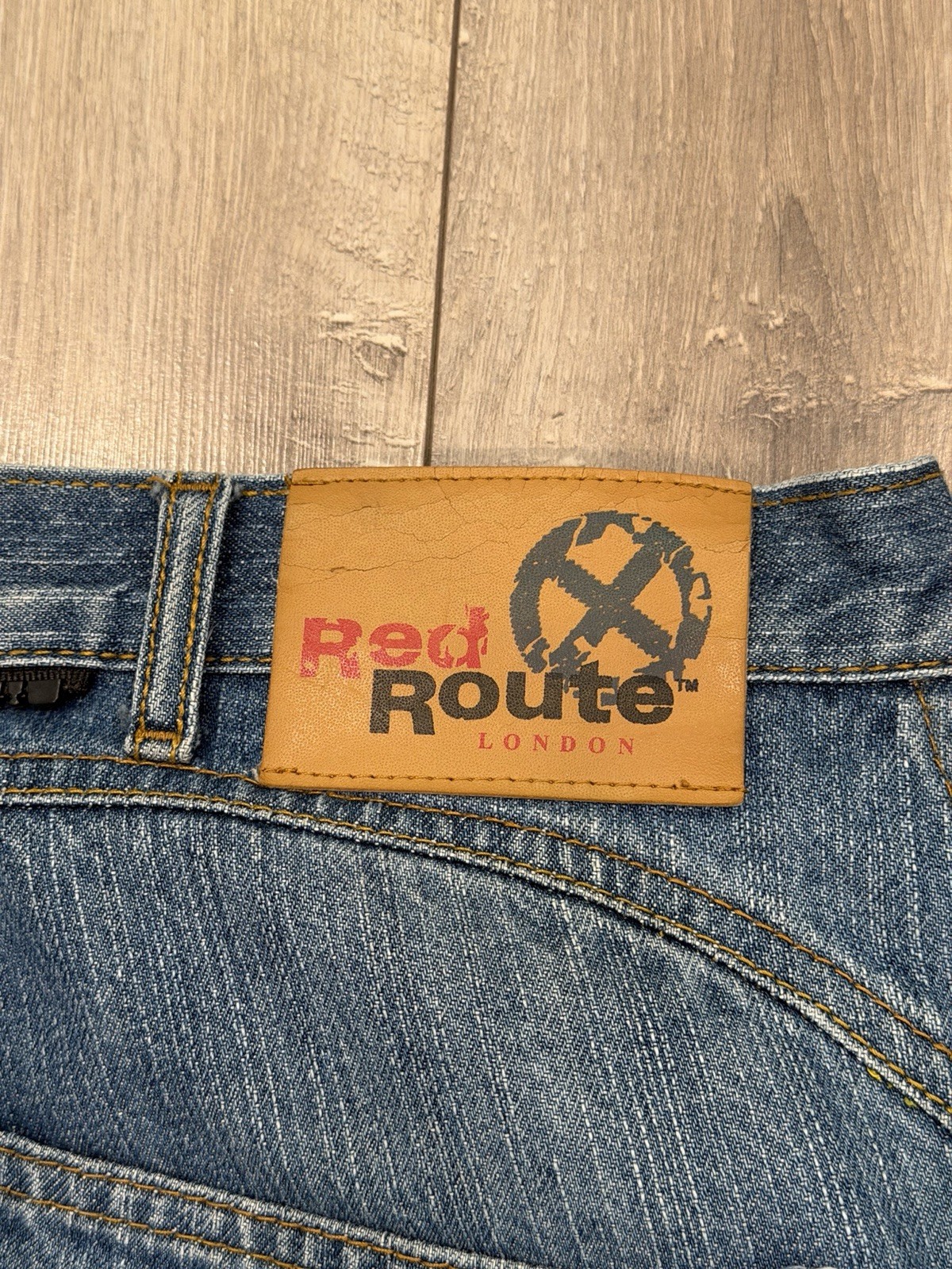 RED ROUTE Men’s Motorcycle Riding “made with Kevlar” Blue Jeans 34×32 Regular