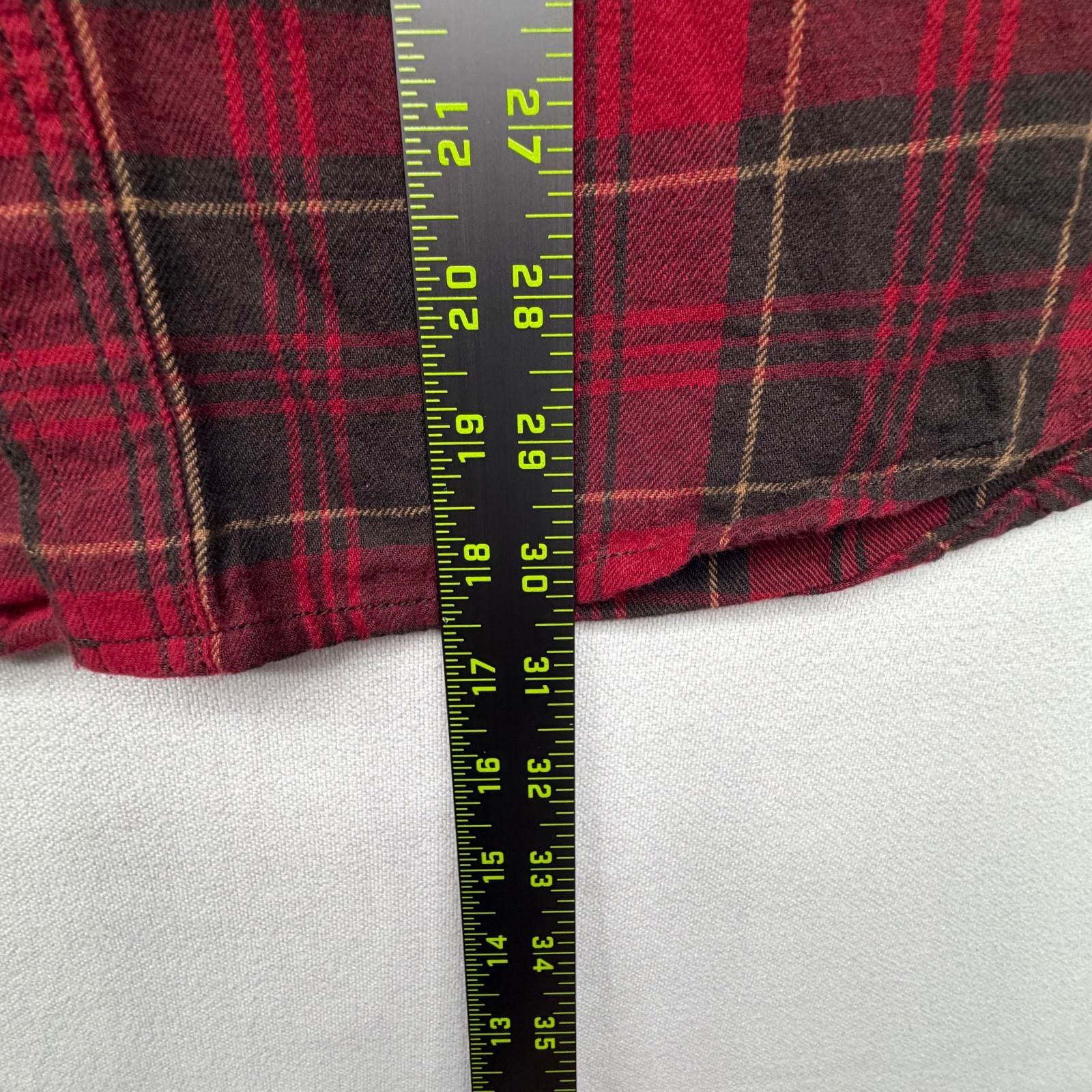 Faded Glory Flannel Button Down Shirt Mens XL Red Plaid Long Sleeve Button Down