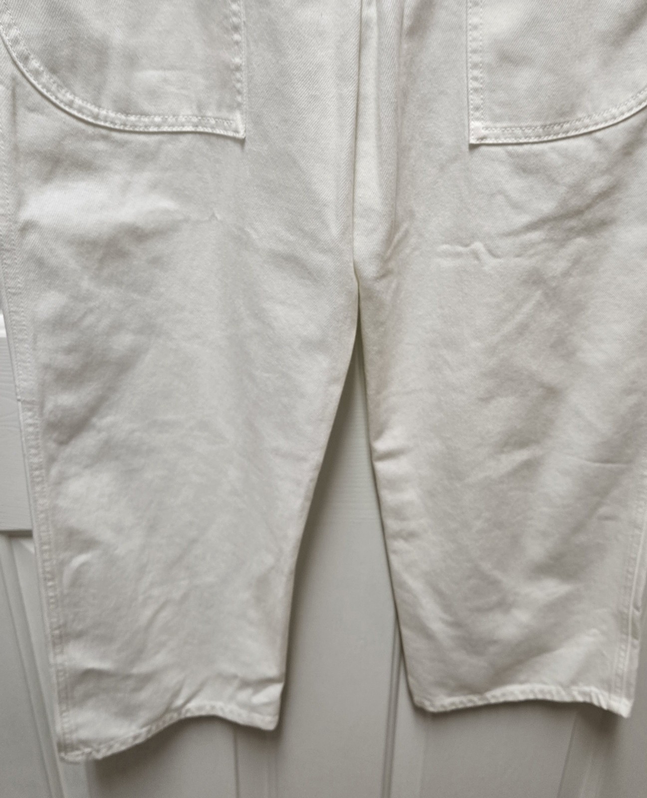 The Row Hester Wide Leg Cropped Jeans, Size 4, White