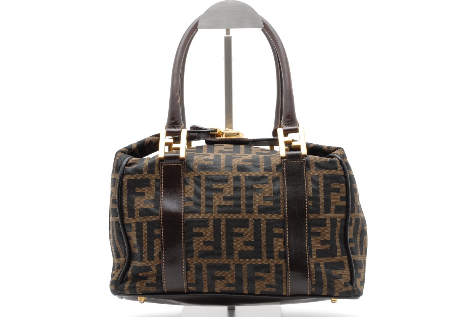 FENDI Zucca Vanity Handbag Brown Canvas