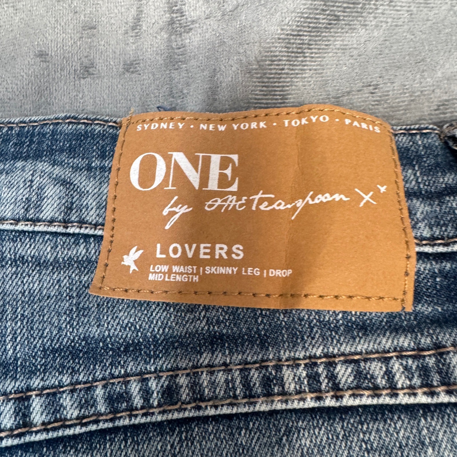 One Teaspoon Womens Denim Shorts 26 Blue Button Fly Frayed Lovers Boho Stretch