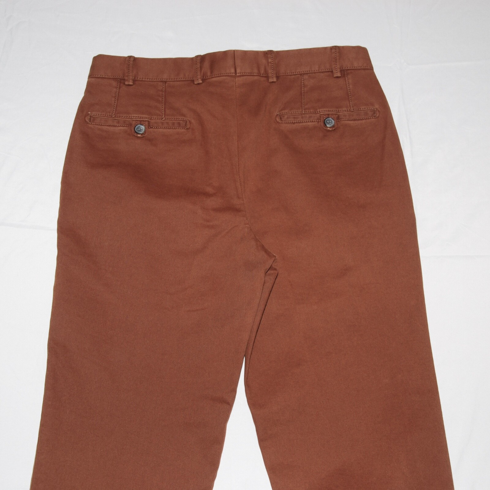 HILTL HTL Men’s 33 Unfinished Brown Dustin So. Chino Pants Flat Front Trousers
