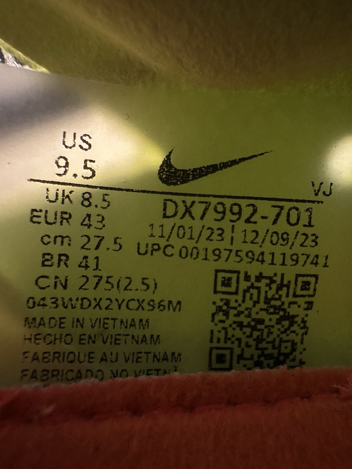 Nike ZoomX Dragonfly XC Cross-Country Spikes Mens 9.5 Yellow DX7992-701 New