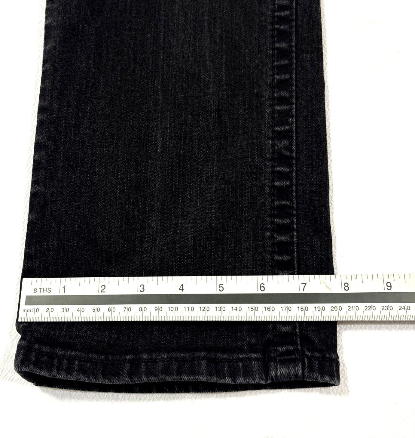 Rock Revival Ryker Jeans Mens 32×30 Slim Straight Black Biker Selvedge EUC Faded