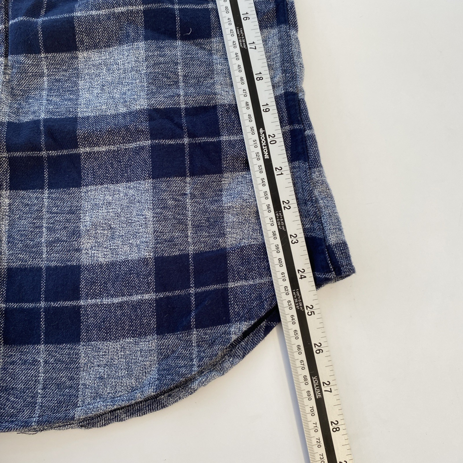 Crosshatch Black Label Shirt Men’s Medium Blue Check Cotton Flannel Shirt