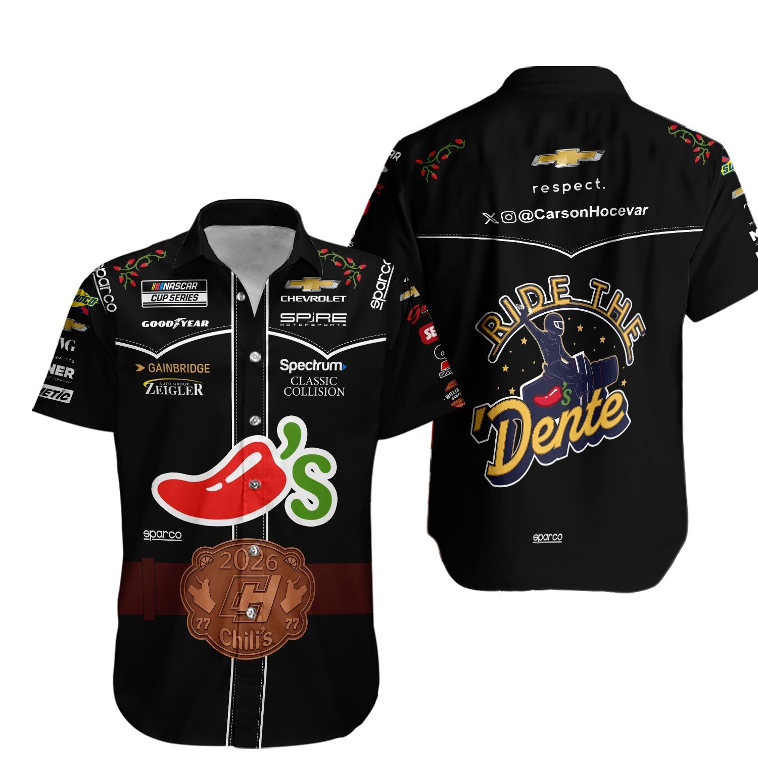 Carson Hocevar Nascar Racing 2026 Hawaiian – Polo Shirts