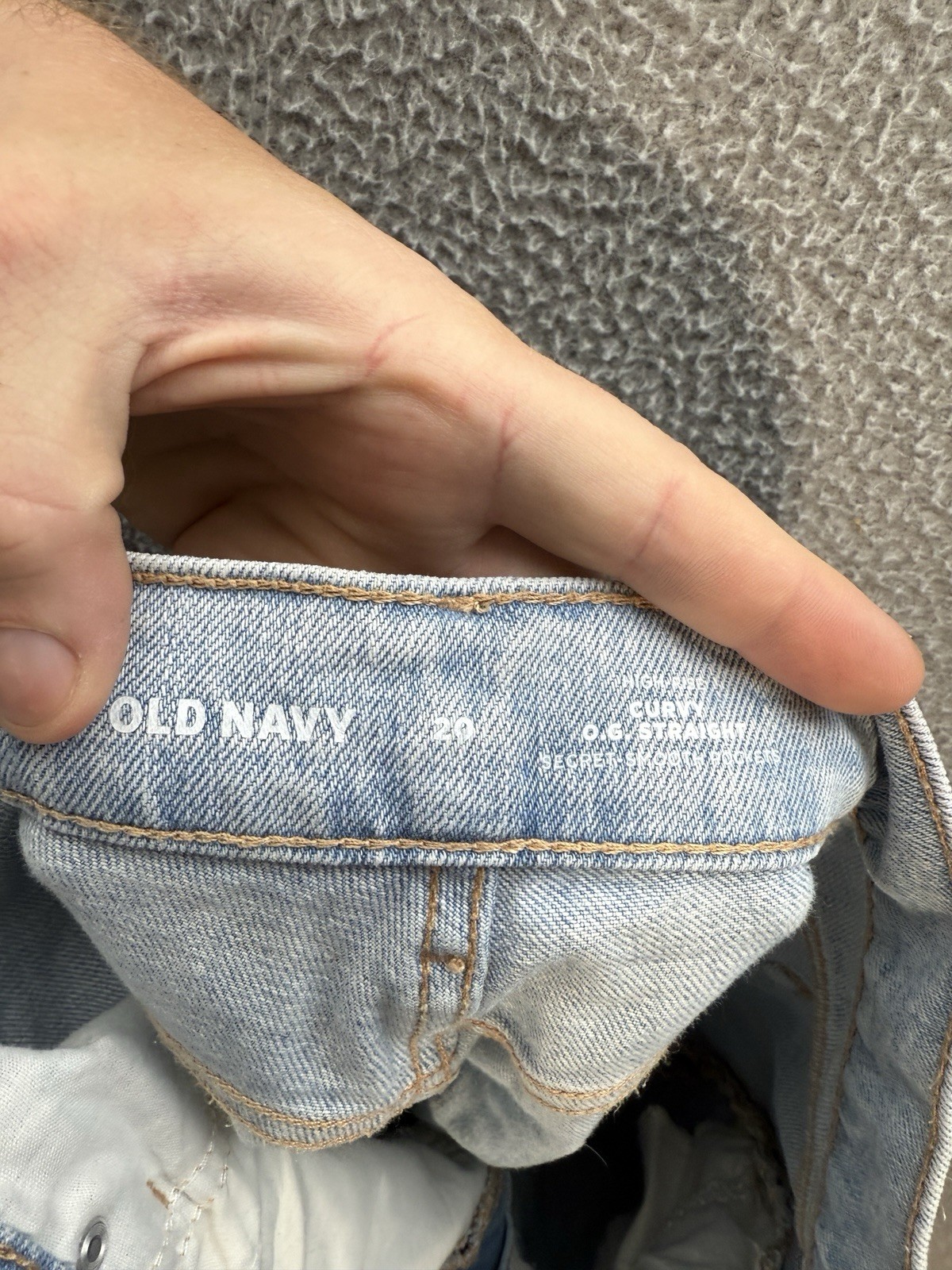 Old Navy Jeans Womens 20 Blue Curvy OG Straight Ankle High Rise Raw Hem Preppy