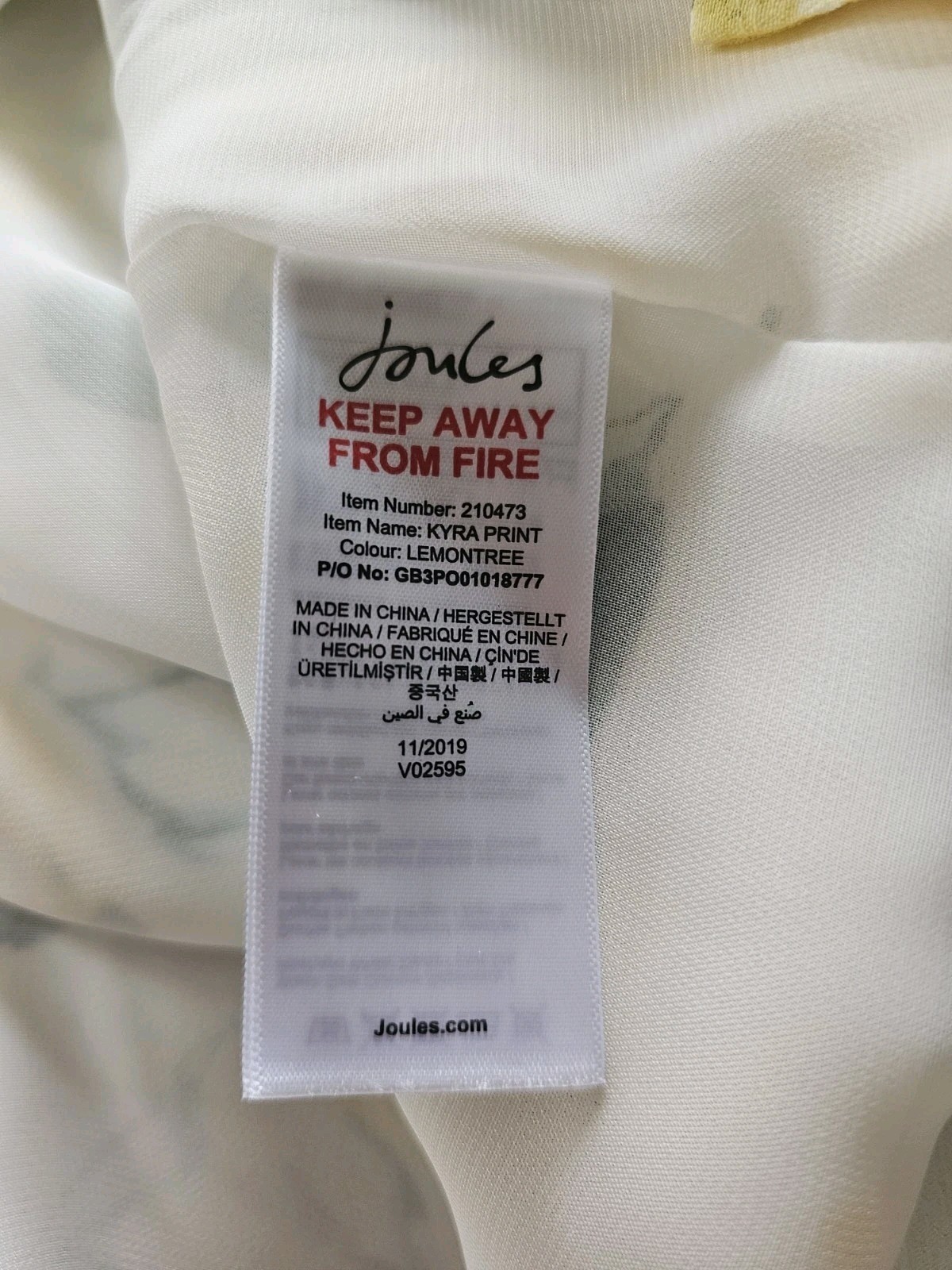 Joules Kyra Top Size 10 Lemon Tree Pattern Lined New With Tags Rrp £29.95