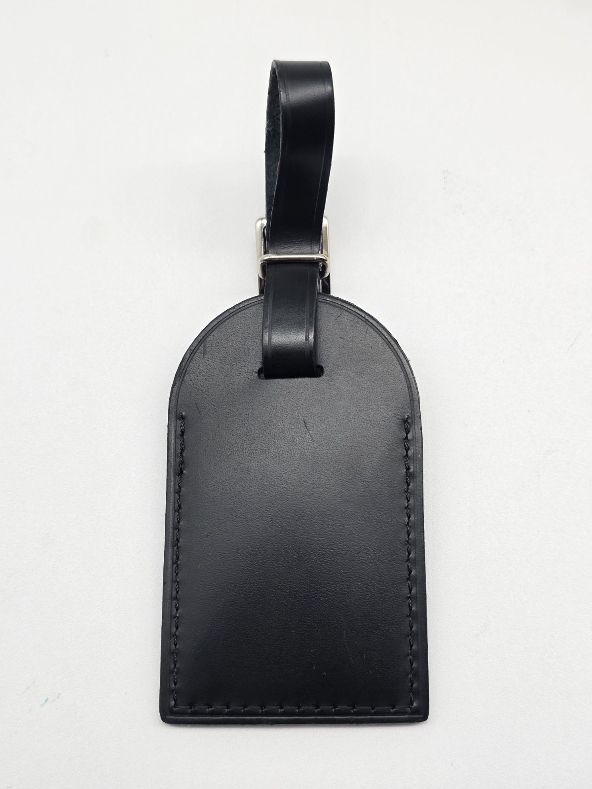 Authentic Louis Vuitton Black Luggage Tag Silver Hardware LV Box