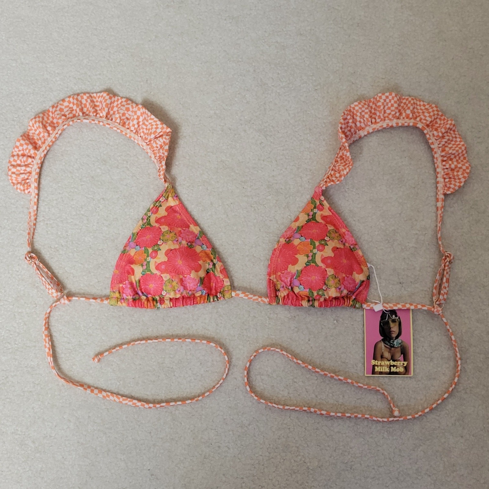 NWT Strawberry Milk Mob Size M Citrus Kiss Bikini Top Swimwear Beach Summer