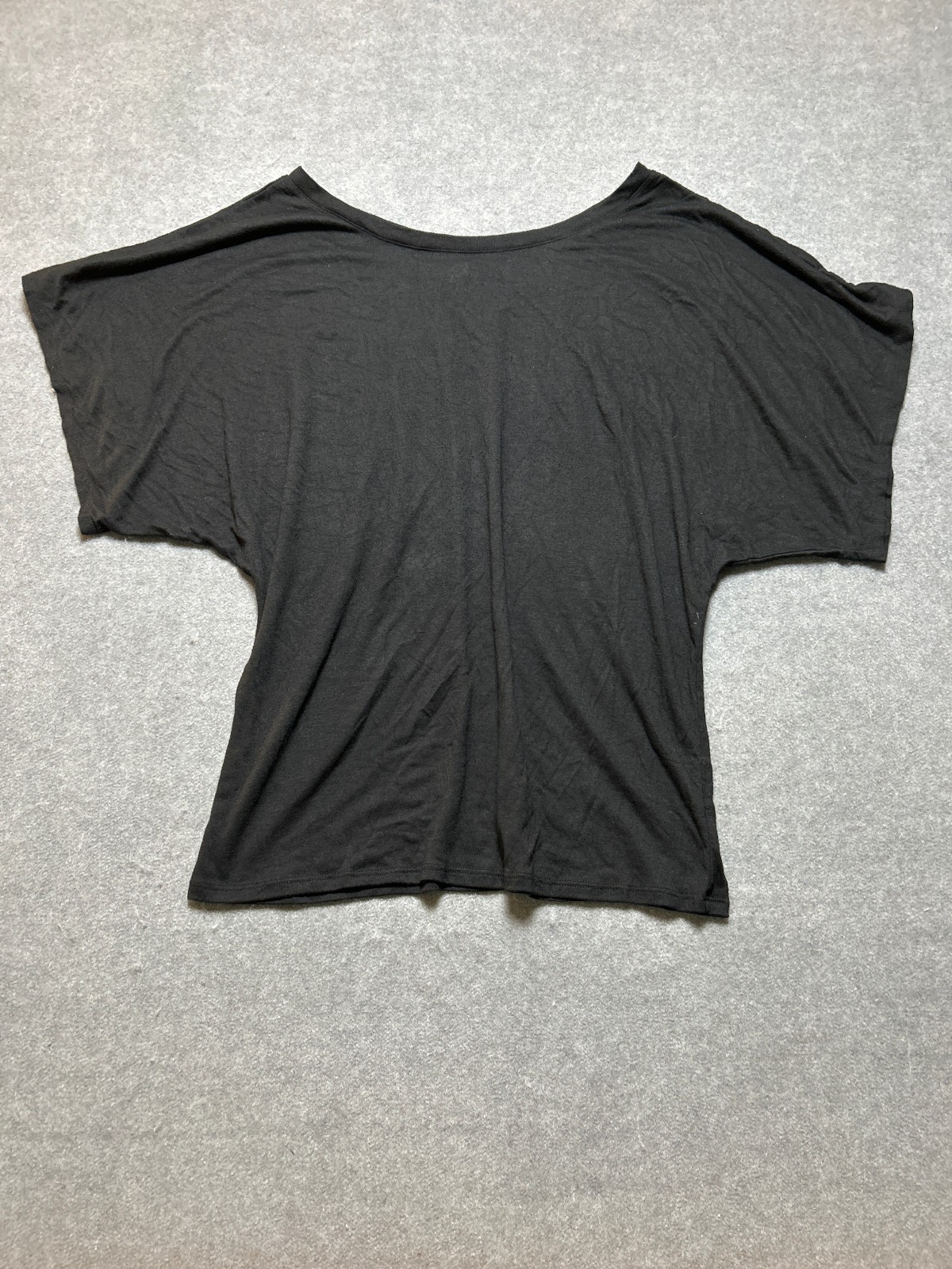 Bella Canvas Womens XL Black Dolman Sleeve Top Batwing Short Sleeve Casual