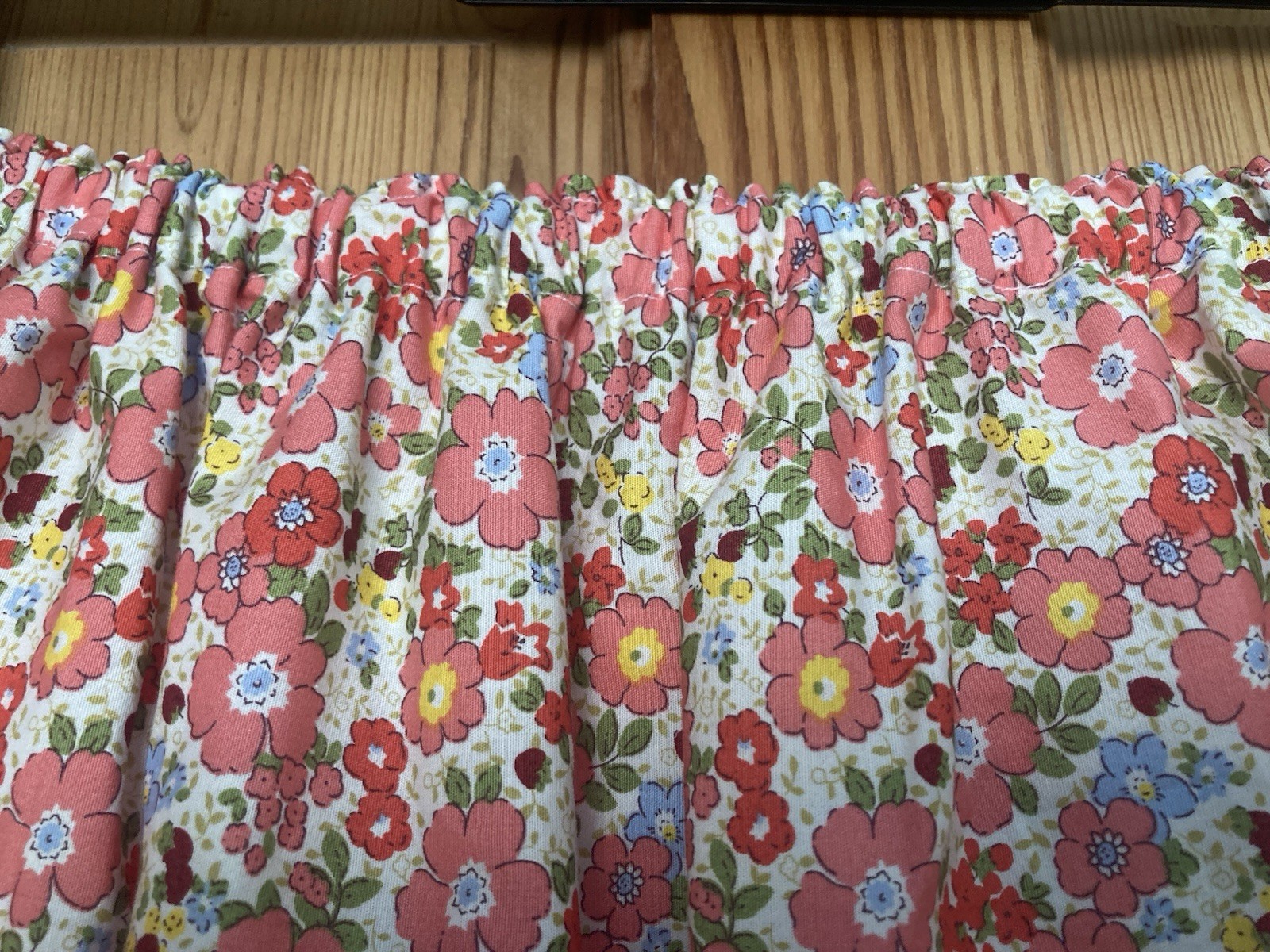 Vintage Style Handmade Summer Skirt. Red Floral Pattern.Cotton. Size 14/16