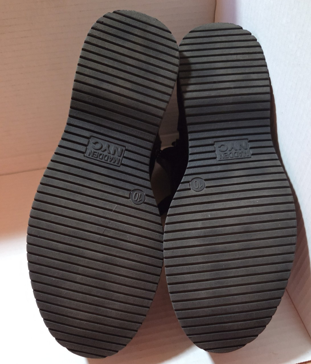 Madden NYC Black Combat Boots Womens Size 10 – Side Zip And Laceup – Preowned