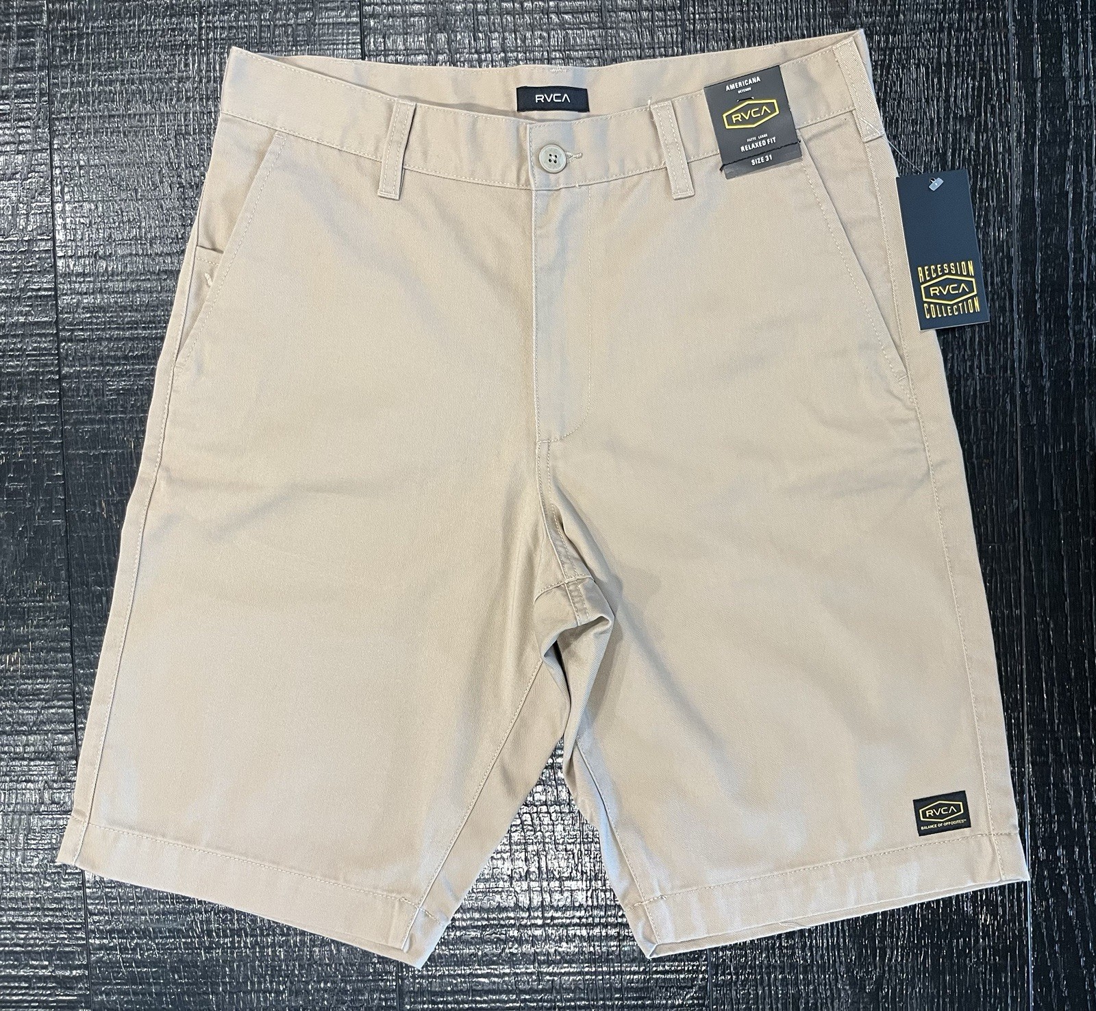 RVCA Americana Chino Shorts Size 28 Khaki $56