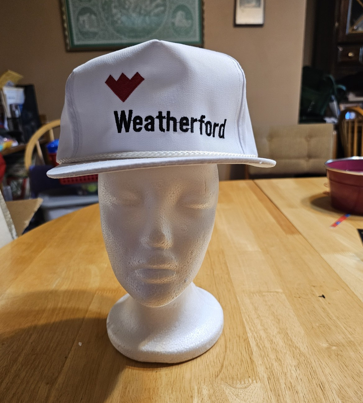 Weatherford White Solid Snapback Cap Adjustable One Size Unisex Adults