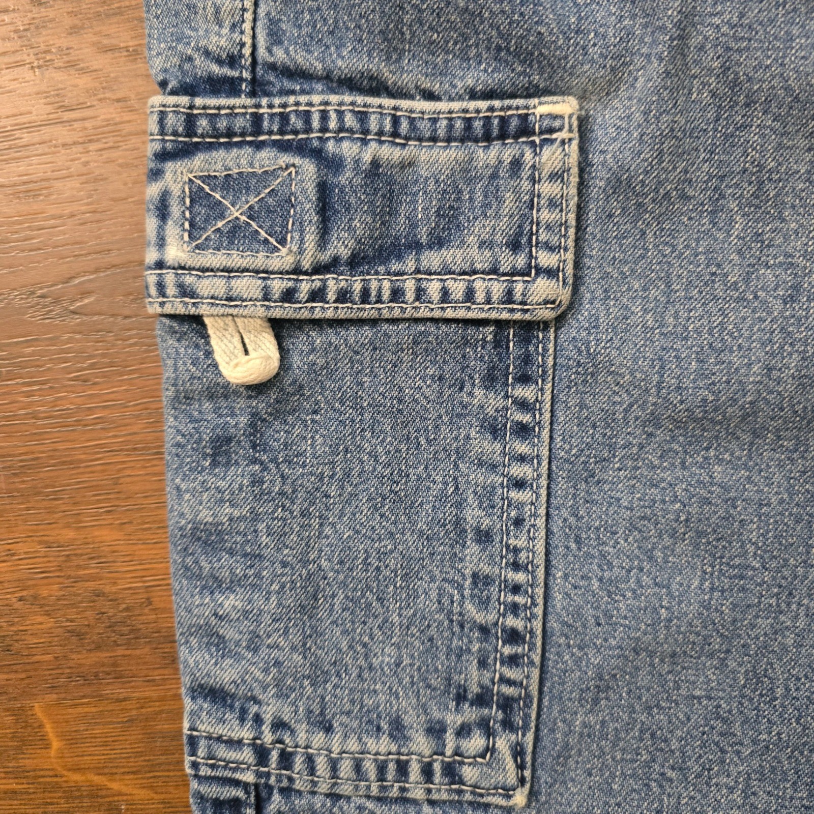 Vintage Gap Cargo Flare Jeans Womens 4 Blue Denim High Rise Made in USA Y2K 0402